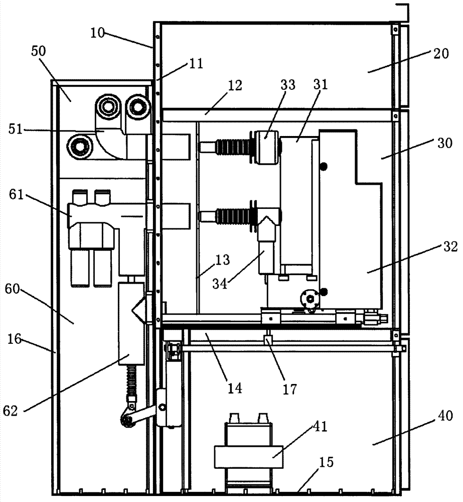 Alternating-current high-voltage movable type intelligent solid insulation vacuum switch cabinet