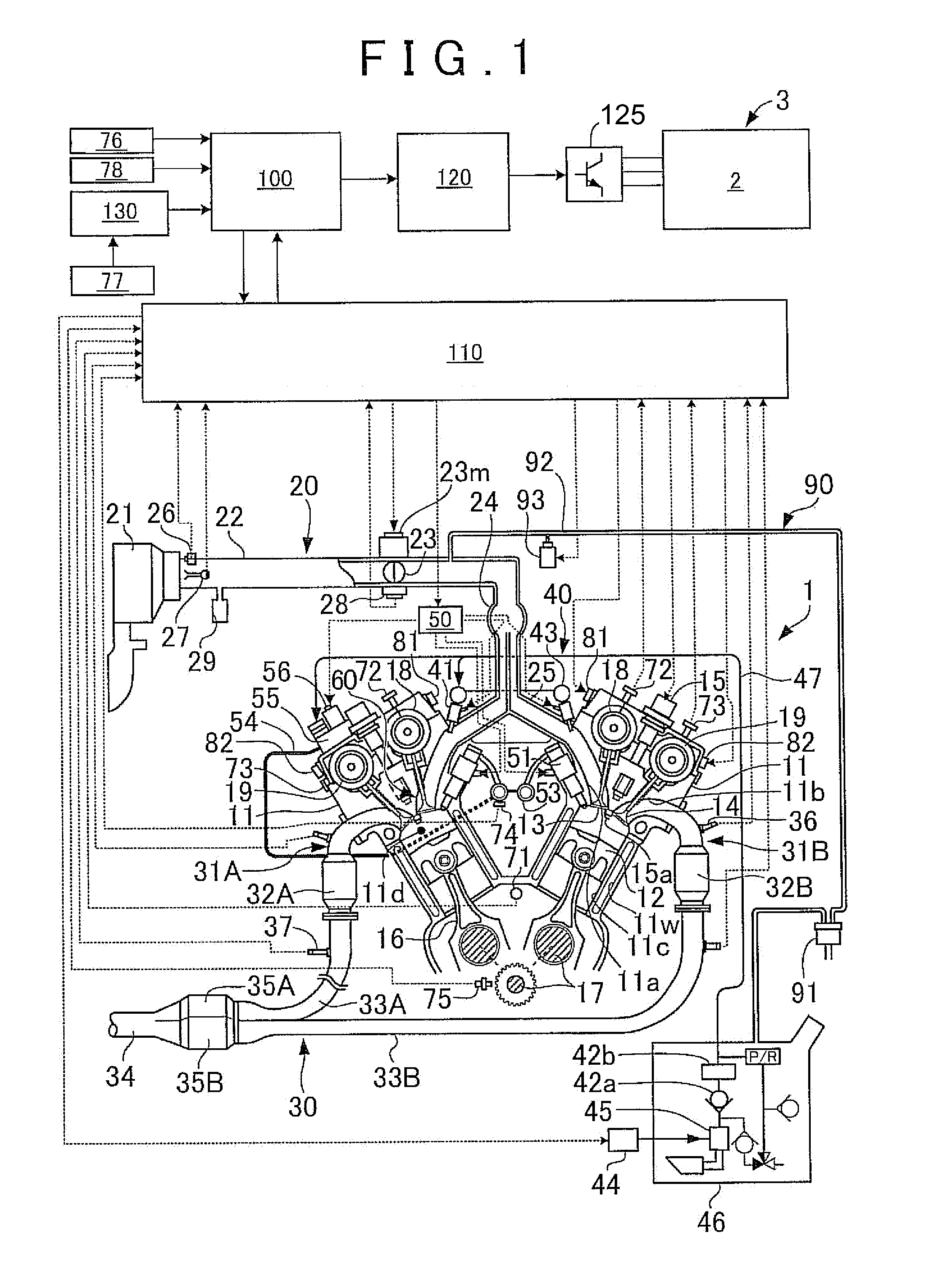 Control apparatus for hybrid vehicle, hybrid vehicle, and control method for hybrid vehicle