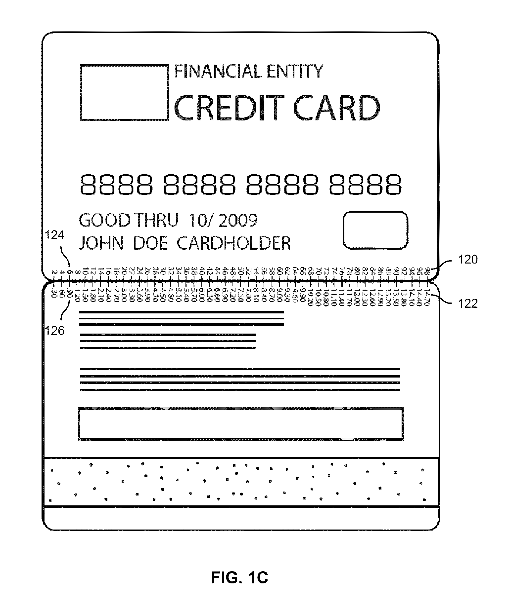 Transaction card with three-dimensional tipping guide