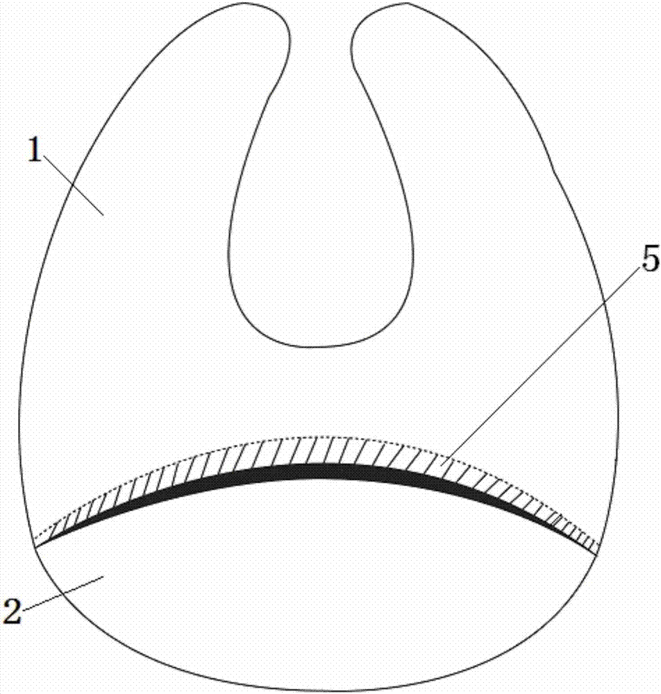 Bib with three-dimensional convex surface and its manufacturing process