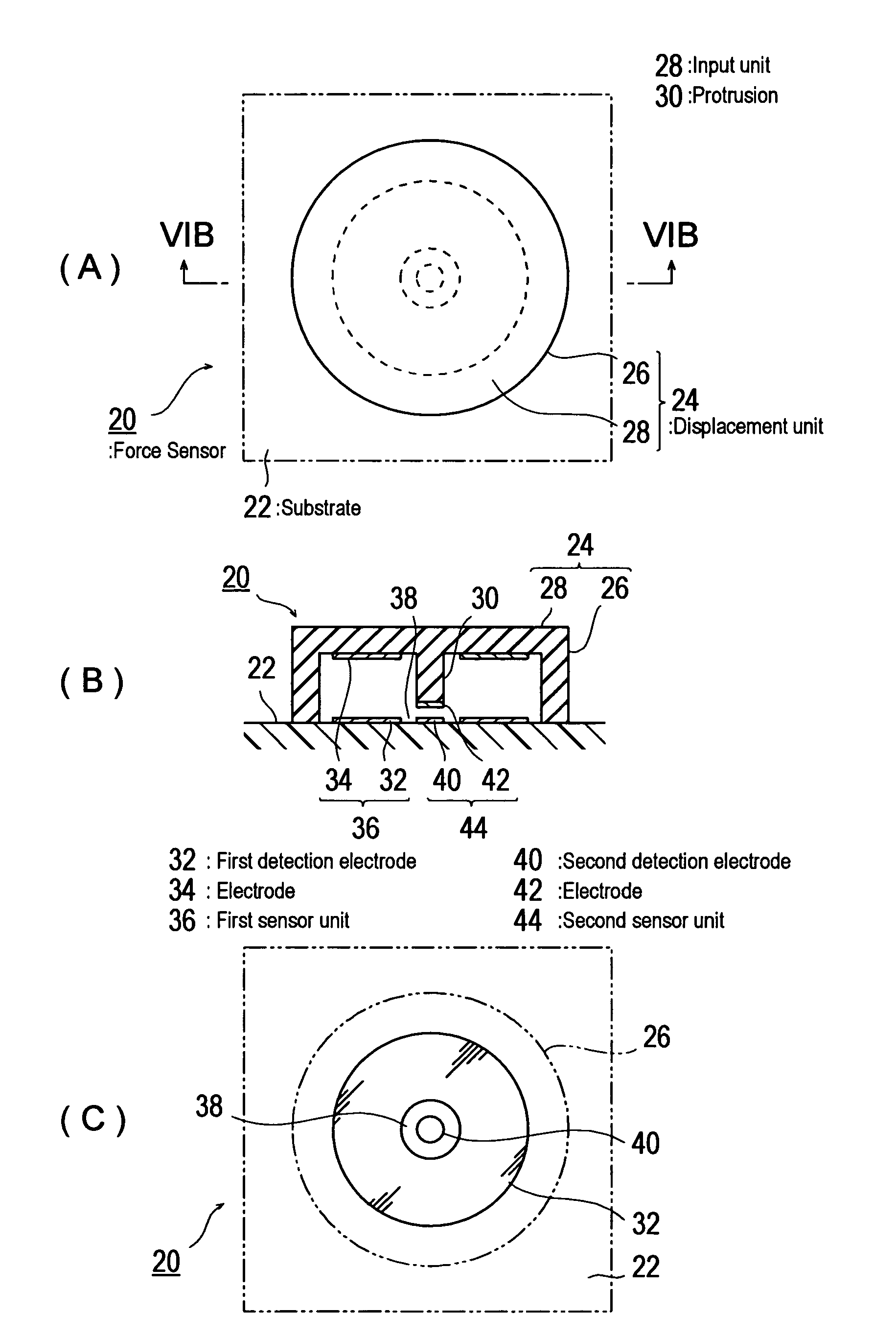 Force sensor, force detection system and force detection program