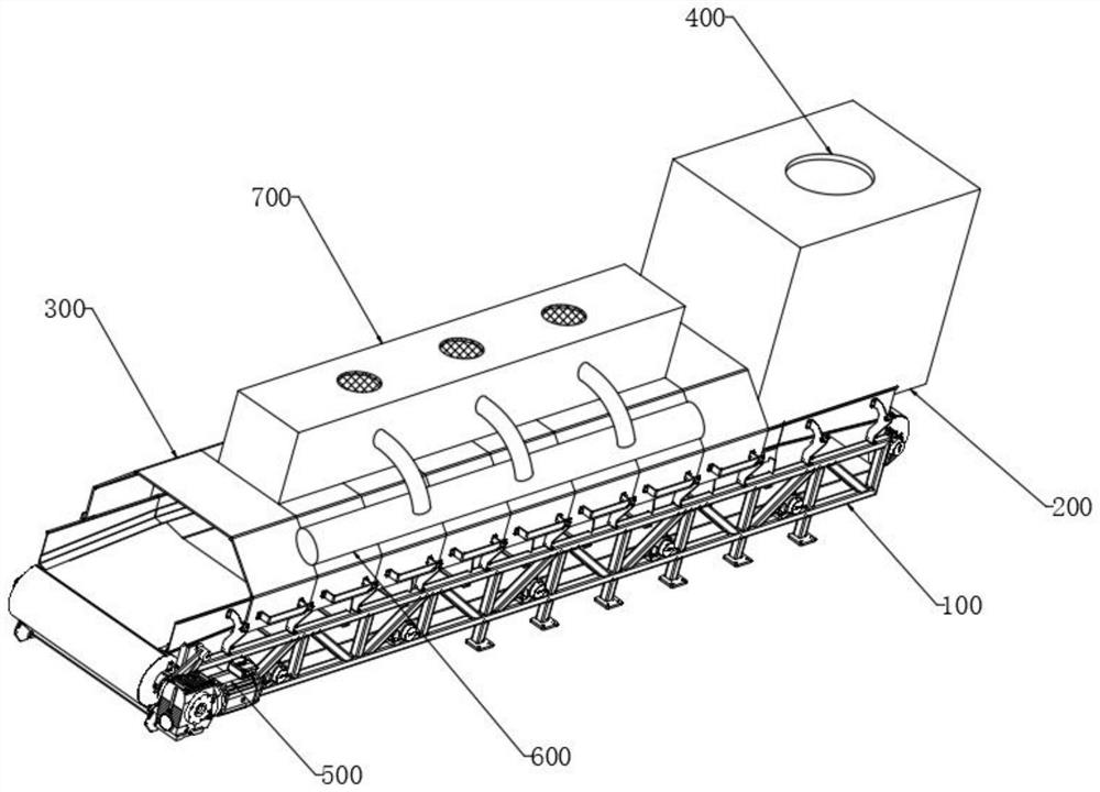 Conveyor with dust falling function for large mine field