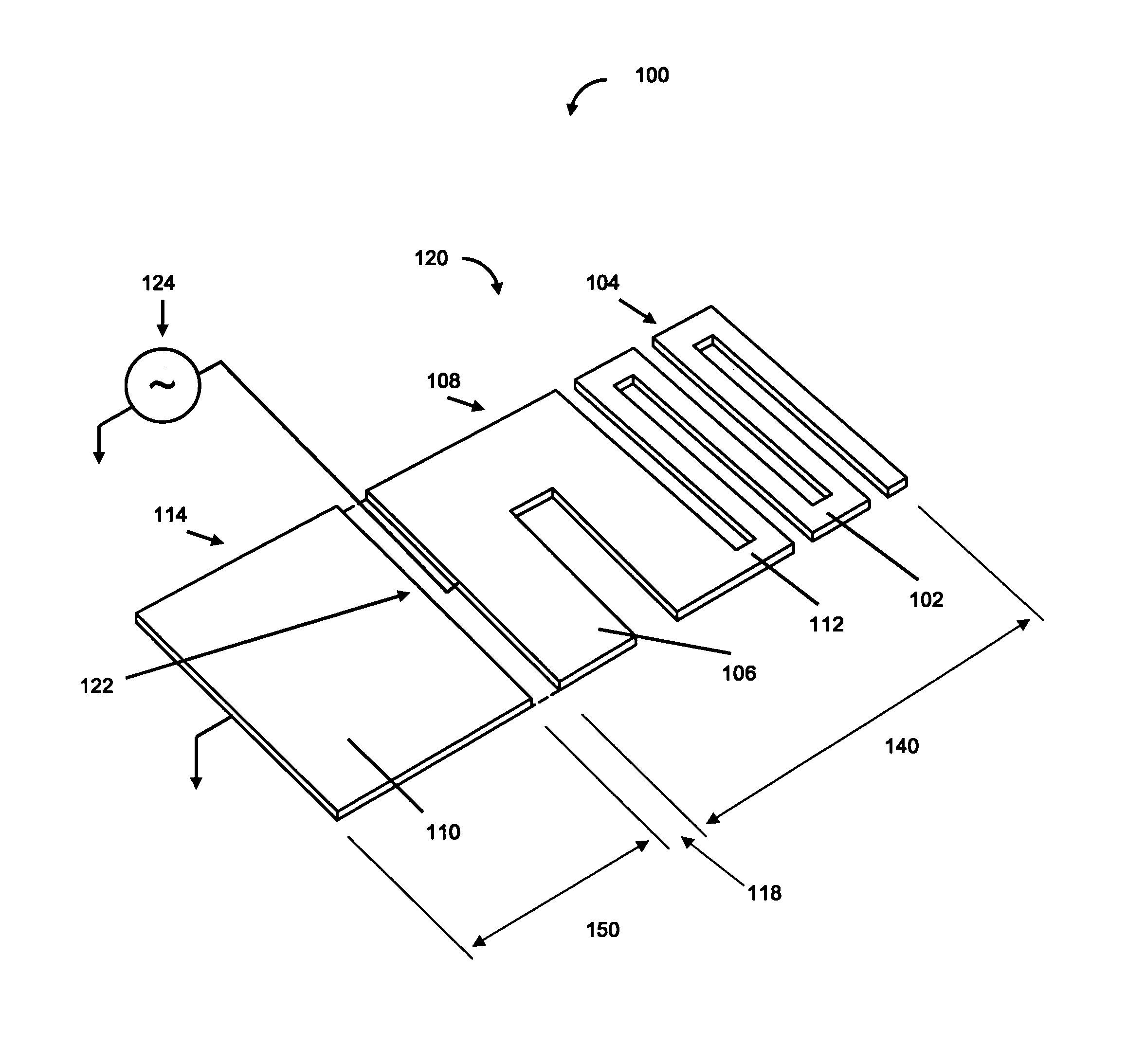 Antenna with distributed strip and integrated electronic components