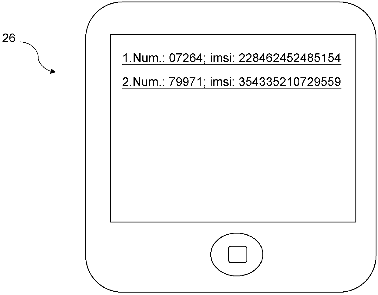 Radio telephone searching device and searching method