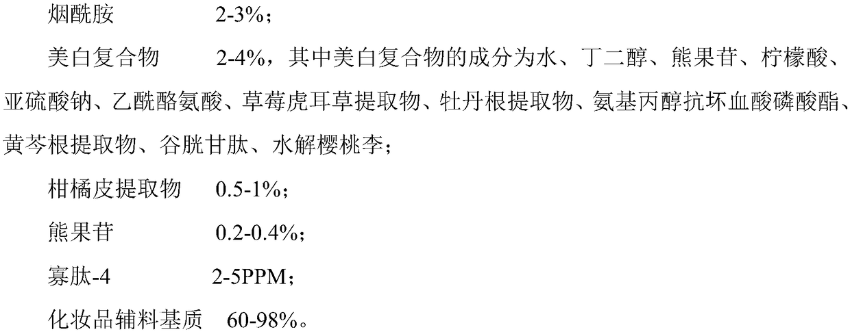 Cosmetic composition with whitening and brightening effects