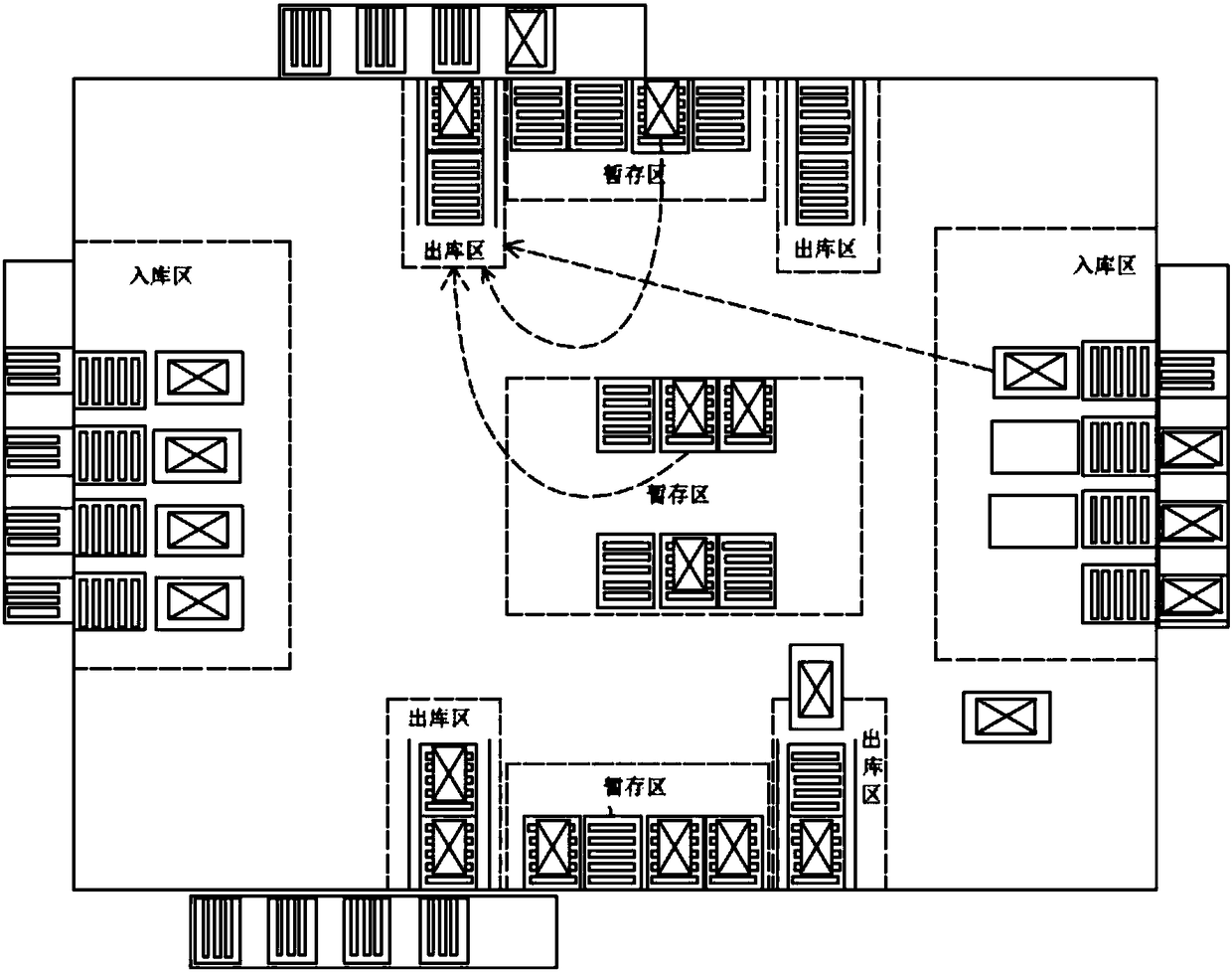 Unit load device transfer center and unit load device transfer method