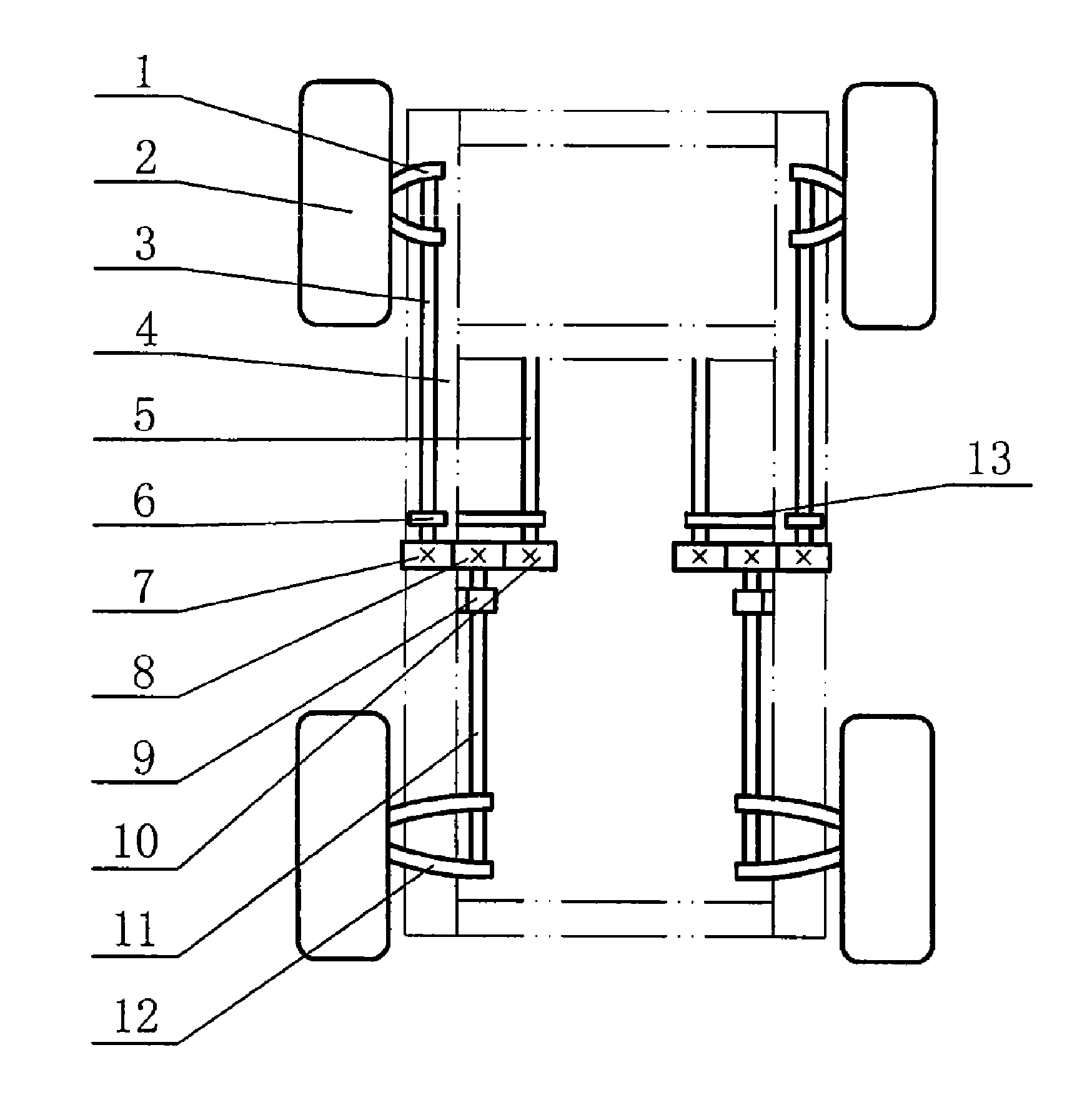 Vehicular torsion bar suspension device