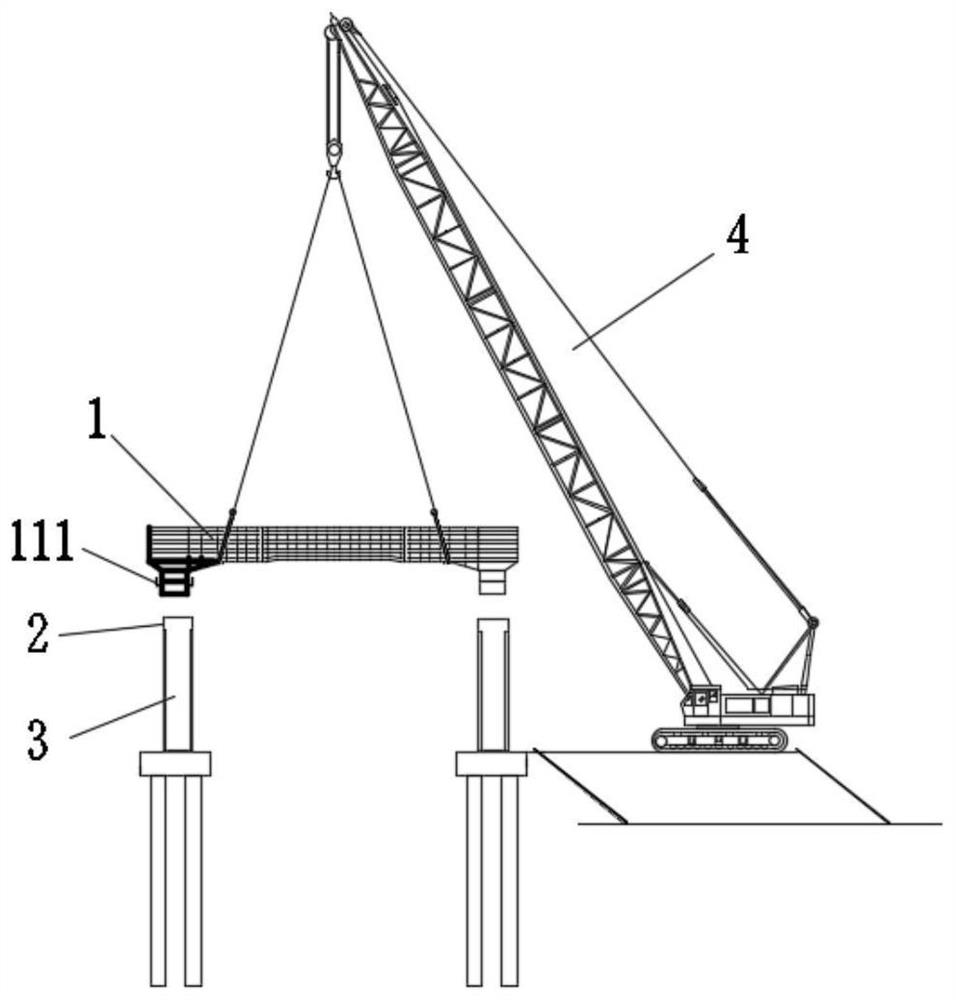 Construction method for steel box formwork of gate-type pier overcrossing existing line