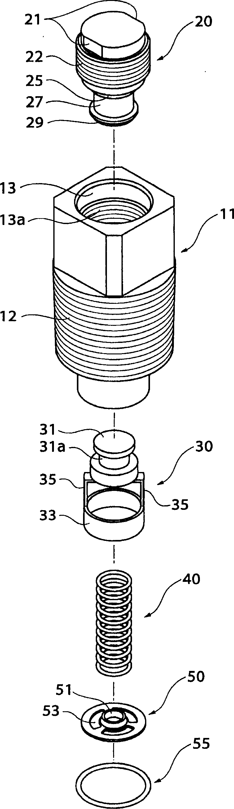 Pressure inspection piston and instrument set used therefor