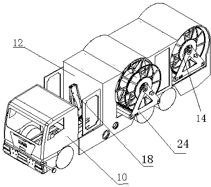 Integrated remote water intake fire truck