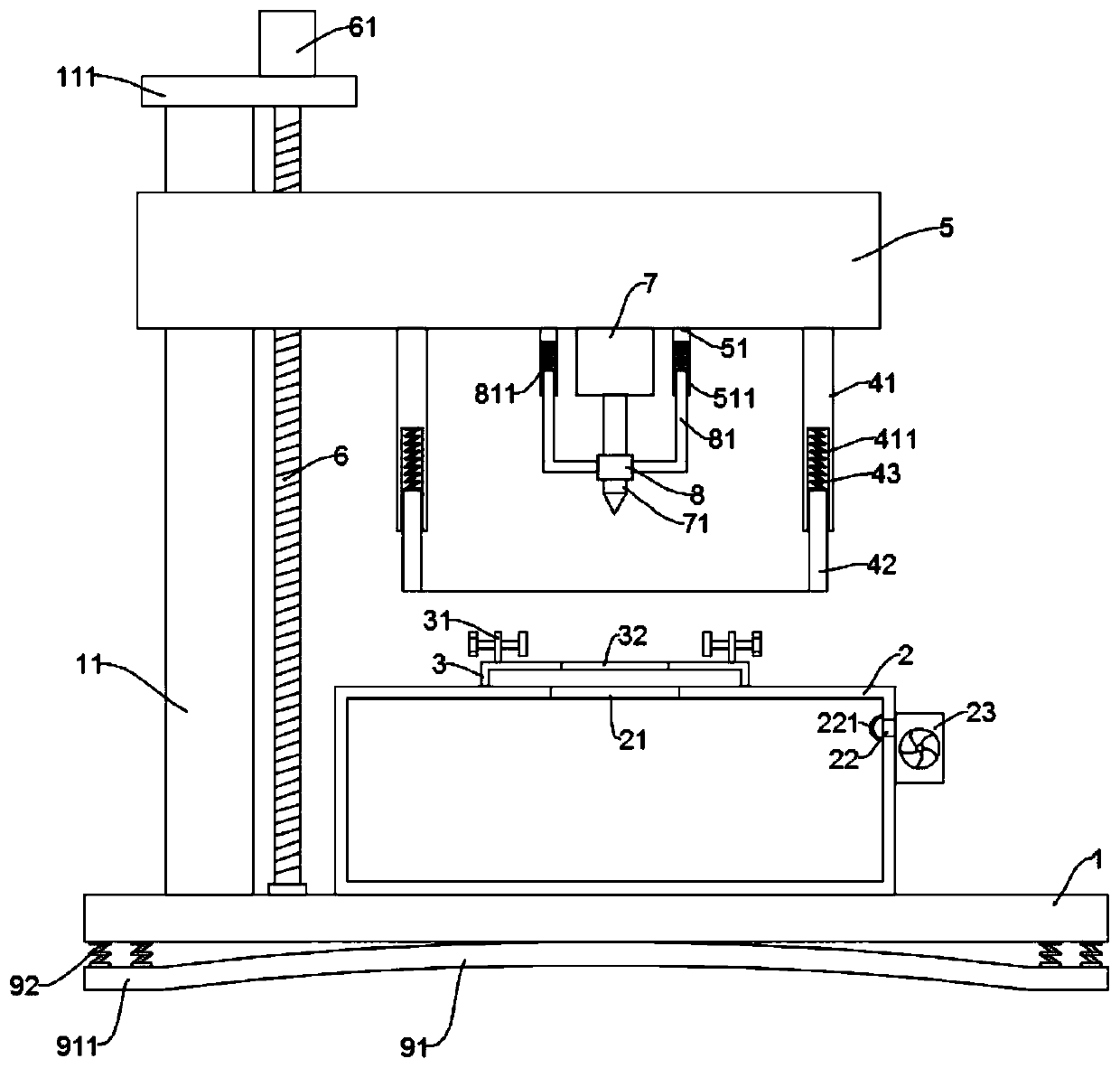 Drilling device for construction metal plates