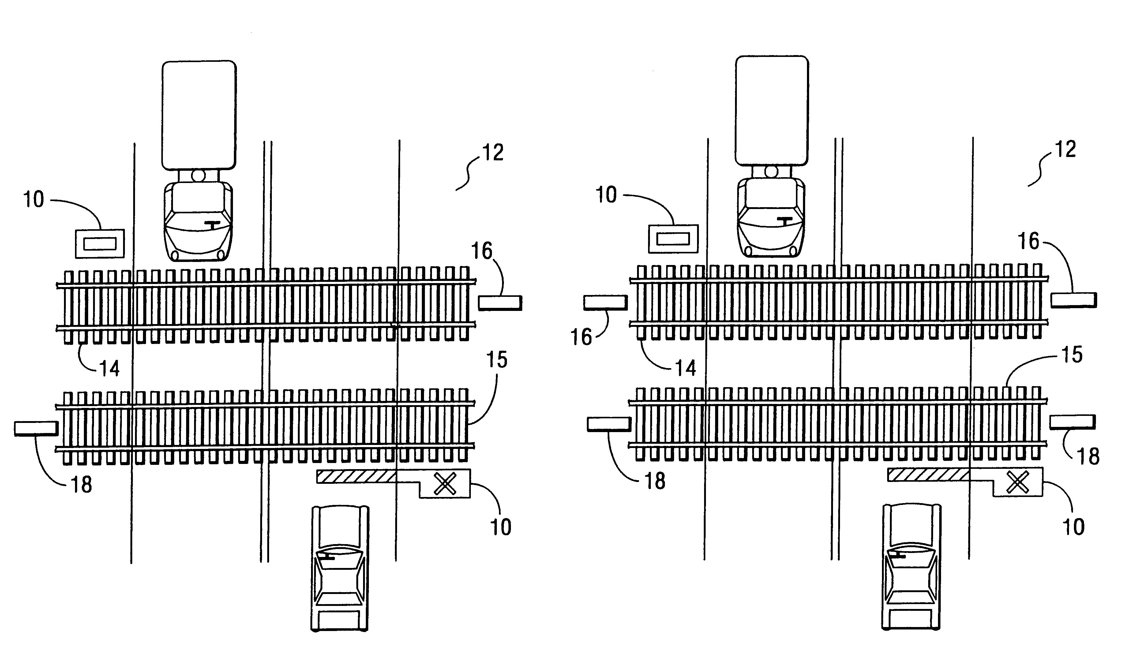 Method and apparatus for indicating the presence of a train at a railroad crossing