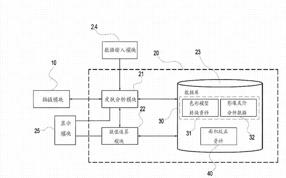 Abnormal skin area computing system and computing method