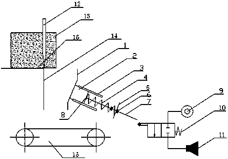 Blockage preventive device of tobacco slicing machine