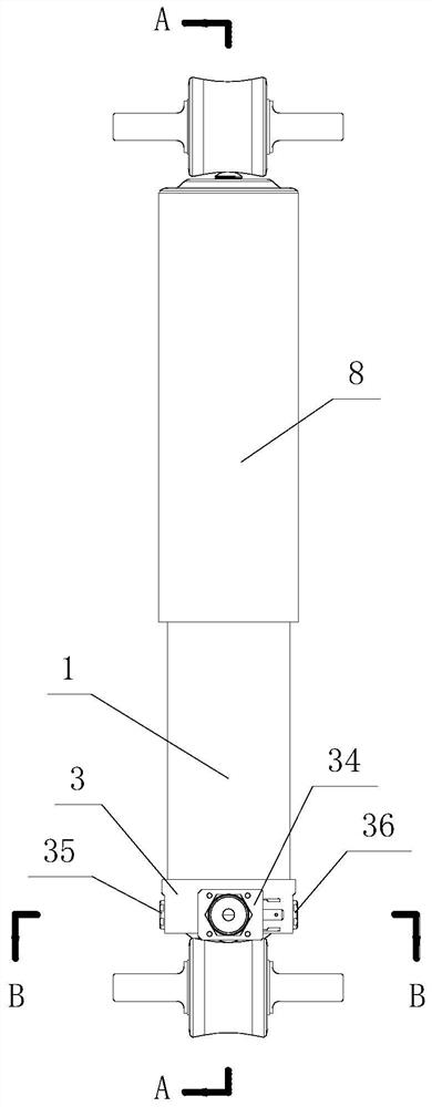 Switch type primary vertical shock absorber for high-speed train