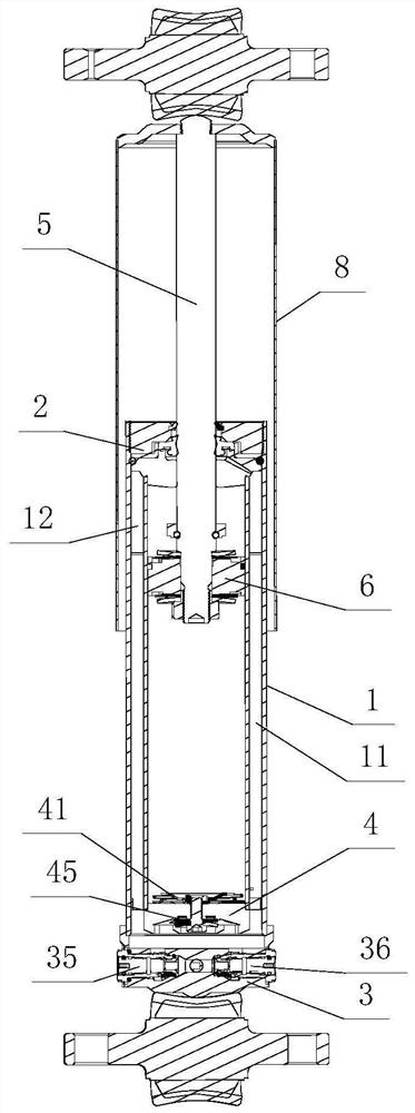 Switch type primary vertical shock absorber for high-speed train