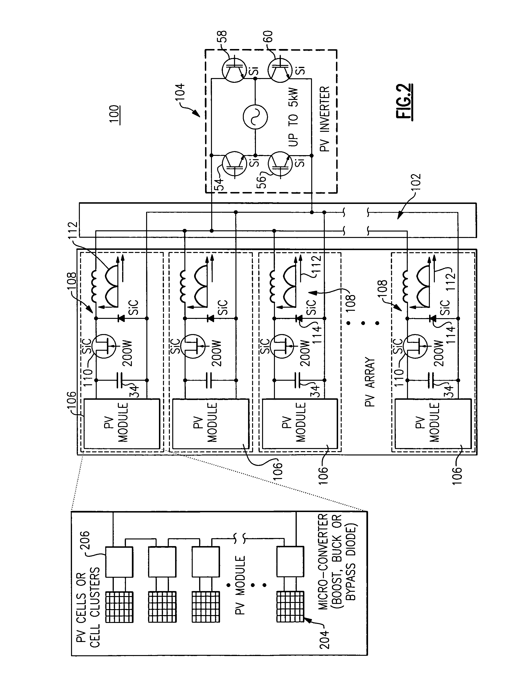 Quasi-AC, photovoltaic module for unfolder photovoltaic inverter