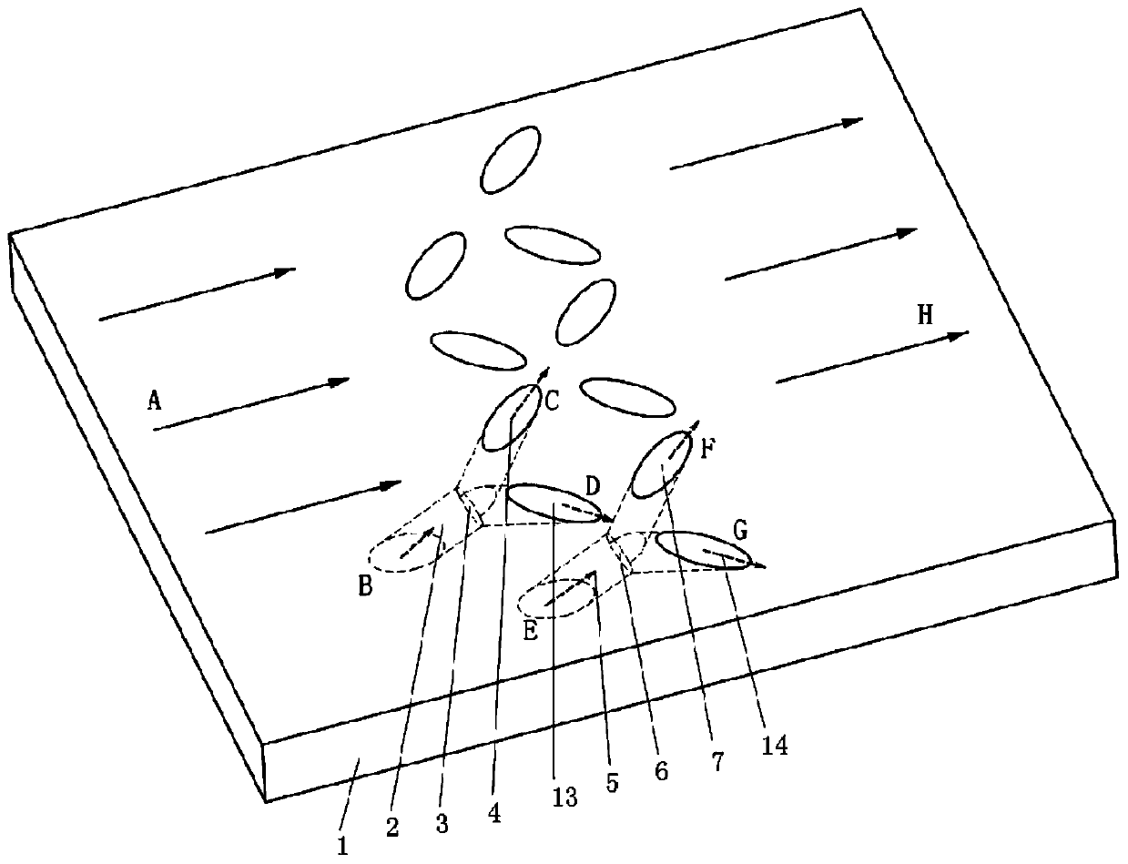 Cross type Y air film hole cooling structure for turbine blade