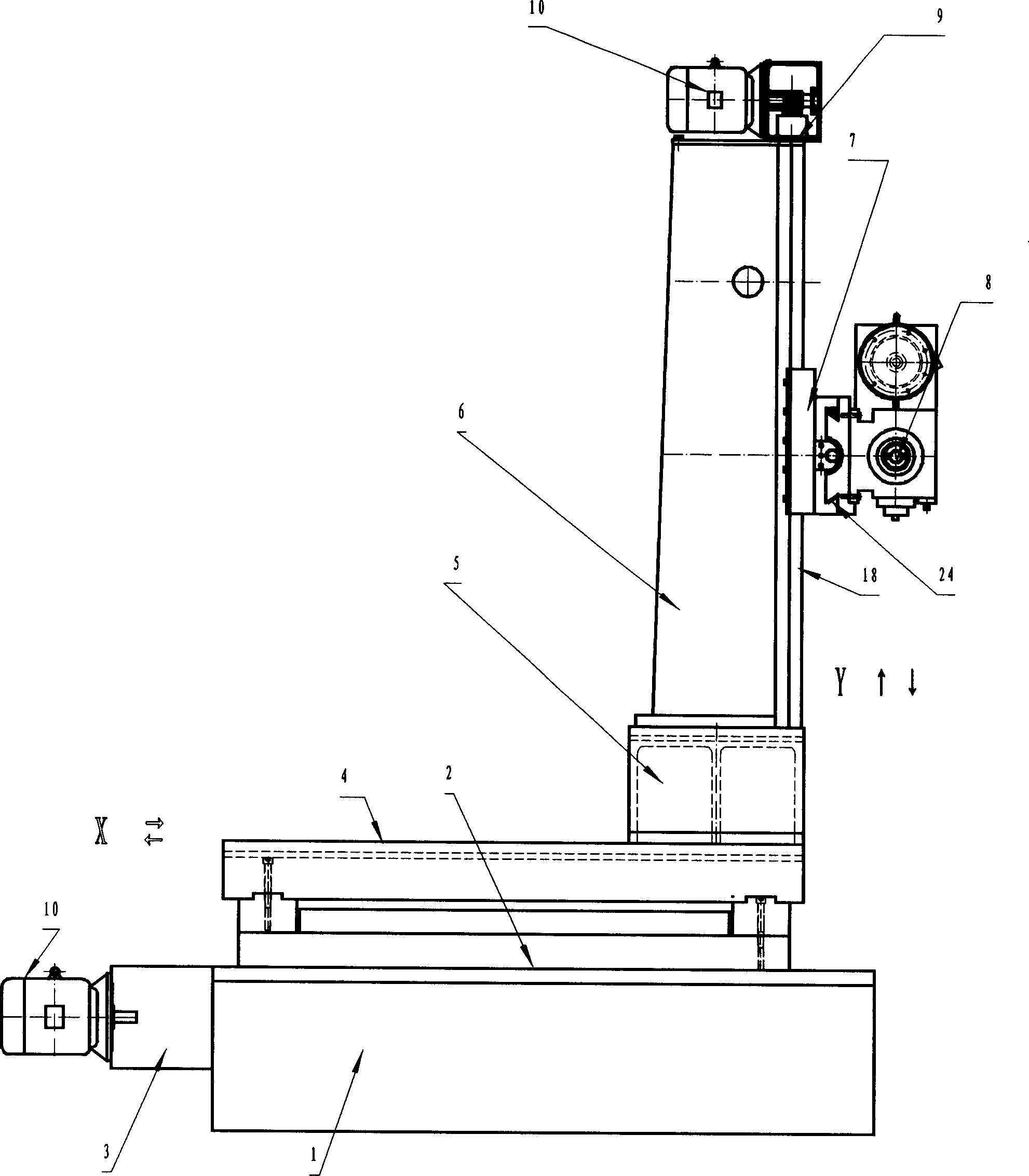 On-line repair method and special combined machine tool thereof