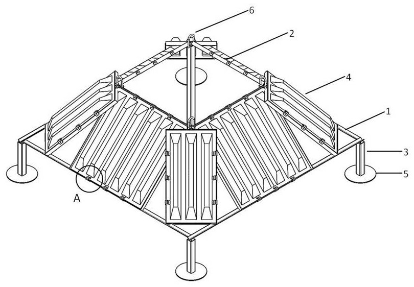 Assembly type artificial fish reef with quadrilateral steel structure