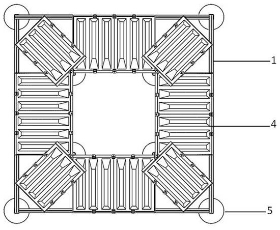 Assembly type artificial fish reef with quadrilateral steel structure