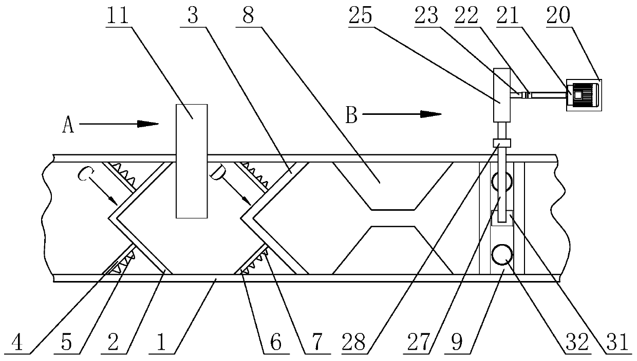 An environmental protection ditch debris blocking device