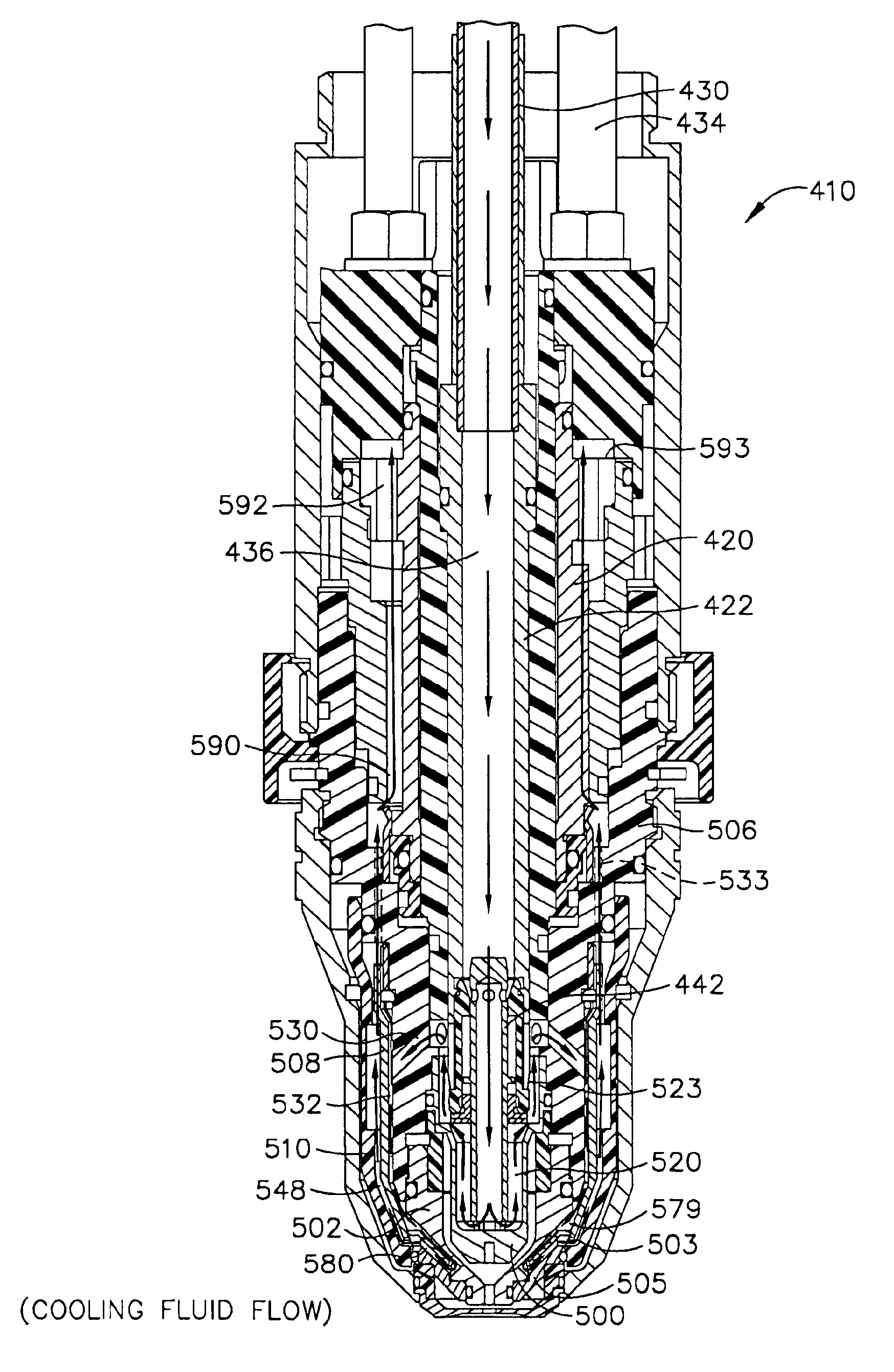 Plasma arc torch cooling system