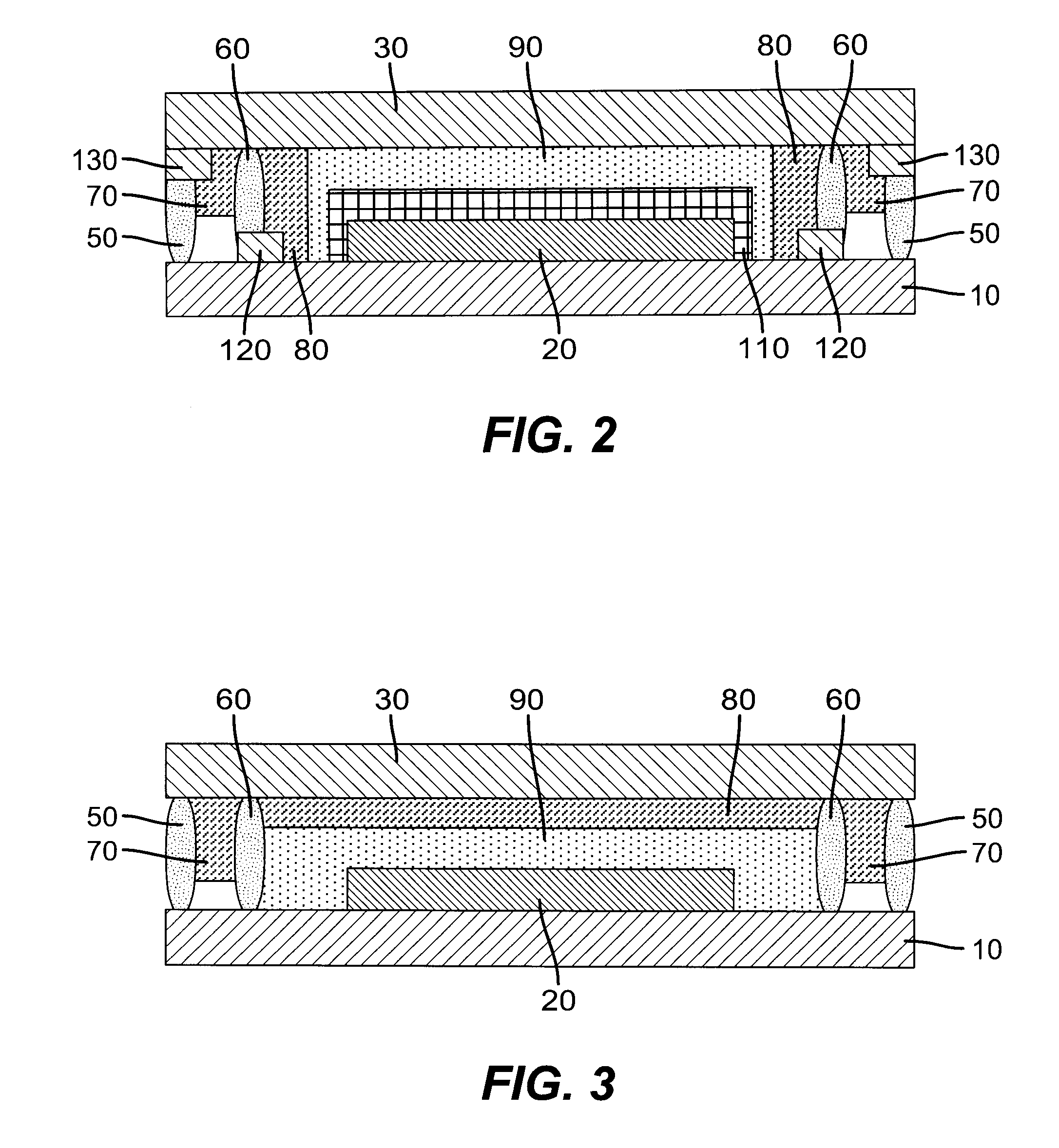 Desiccant sealing arrangement for OLED devices