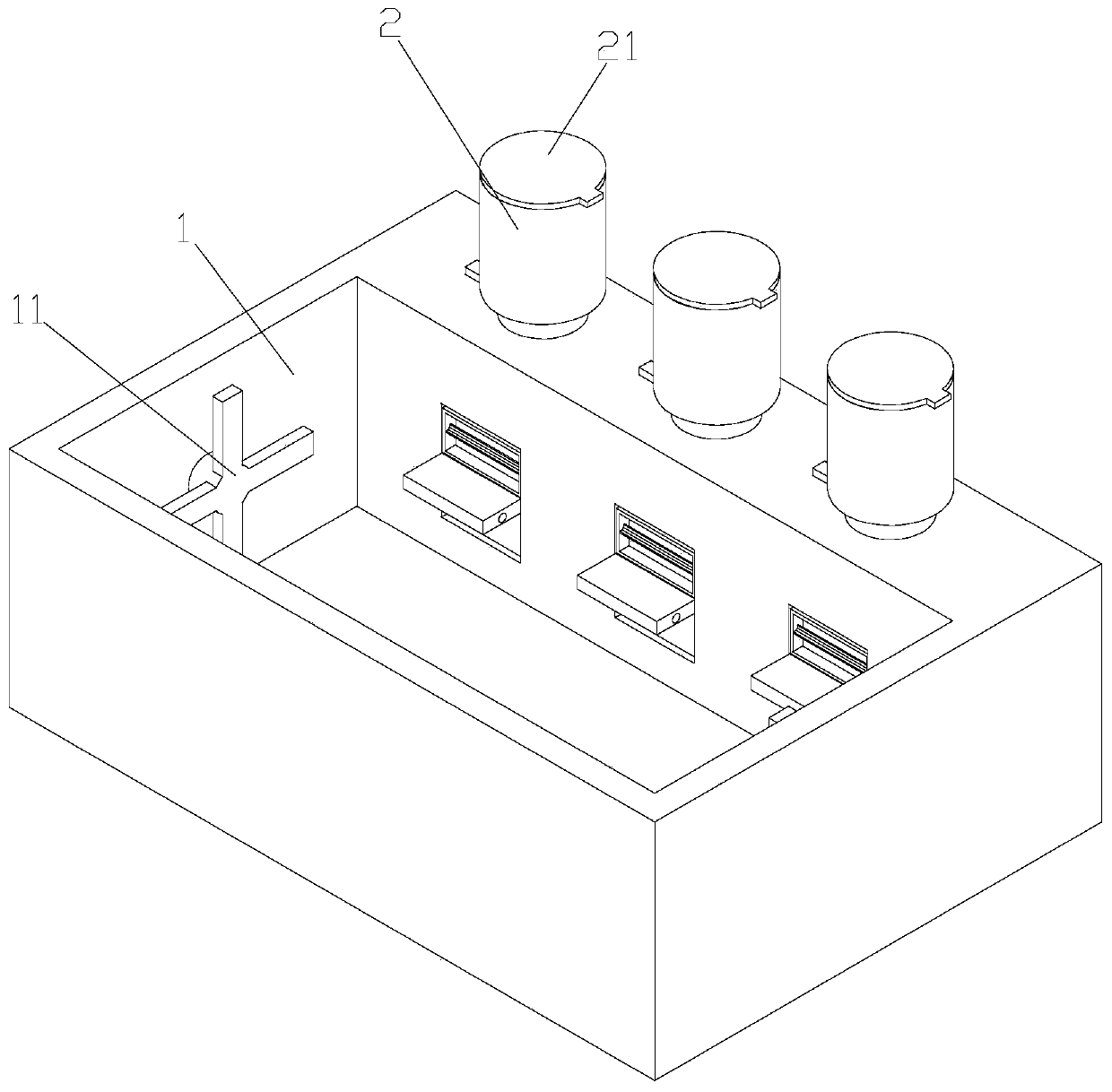 Reaction tank for bluing process of chain