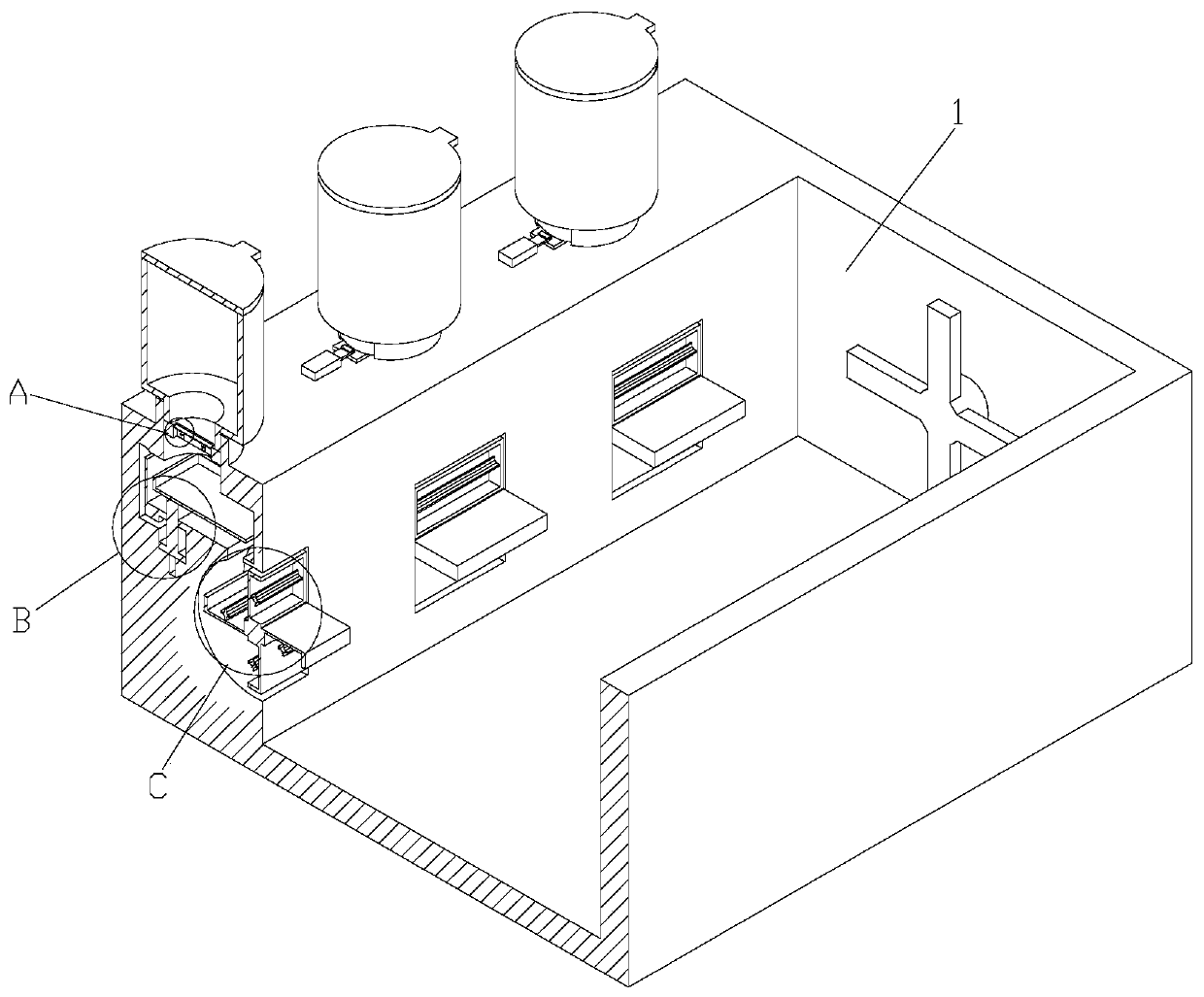 Reaction tank for bluing process of chain