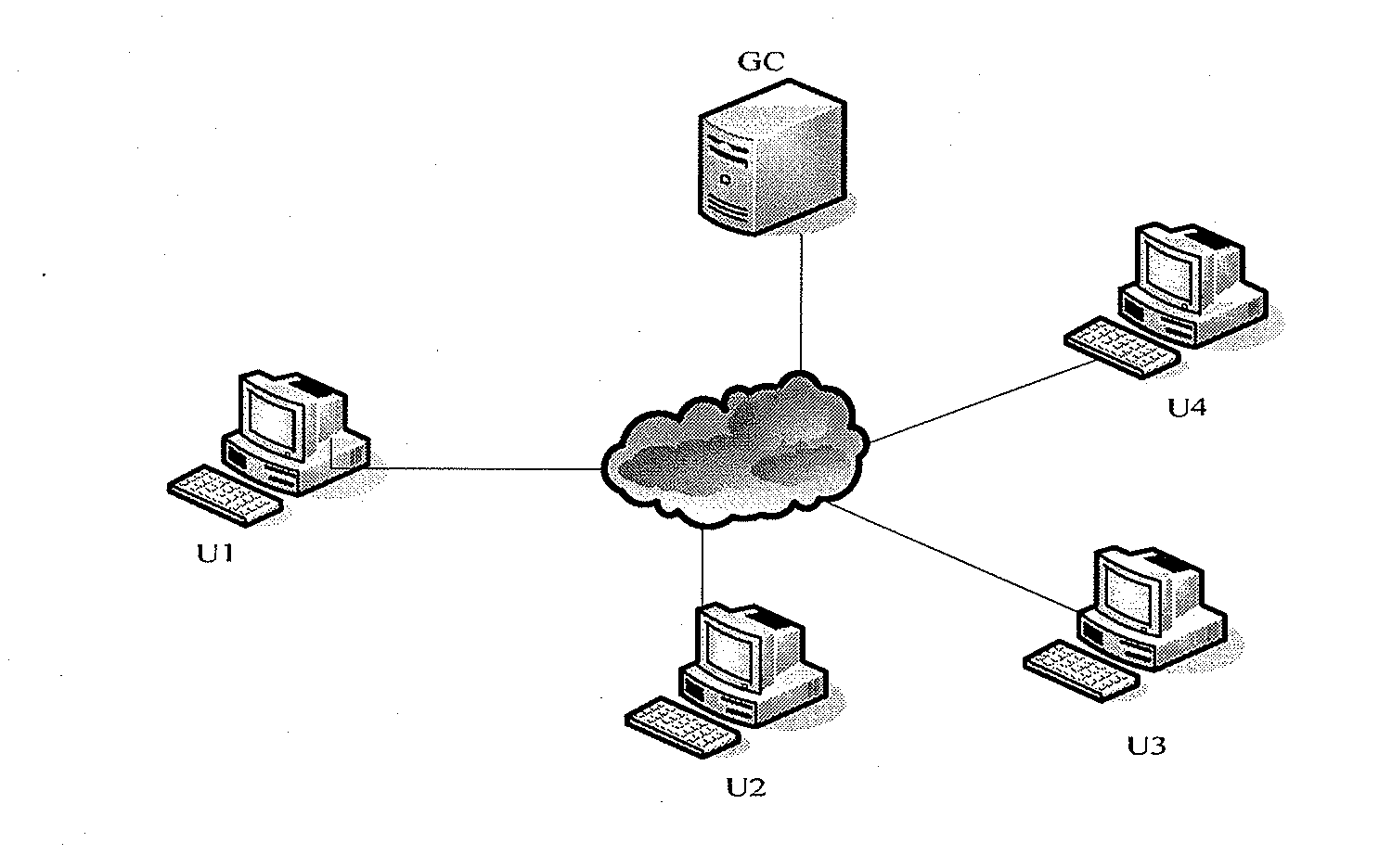 Group key management approach based on linear geometry