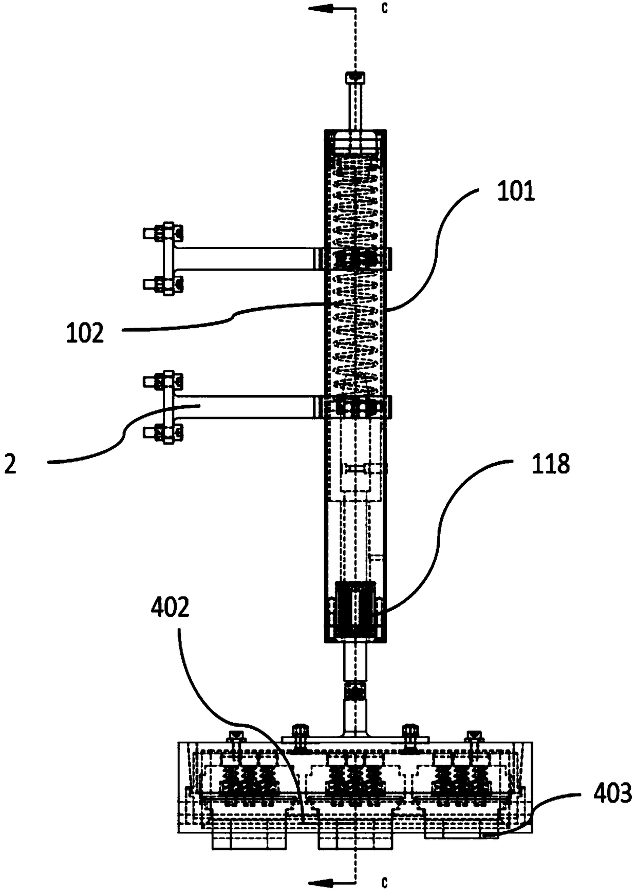 Plane guide rail cleaning device