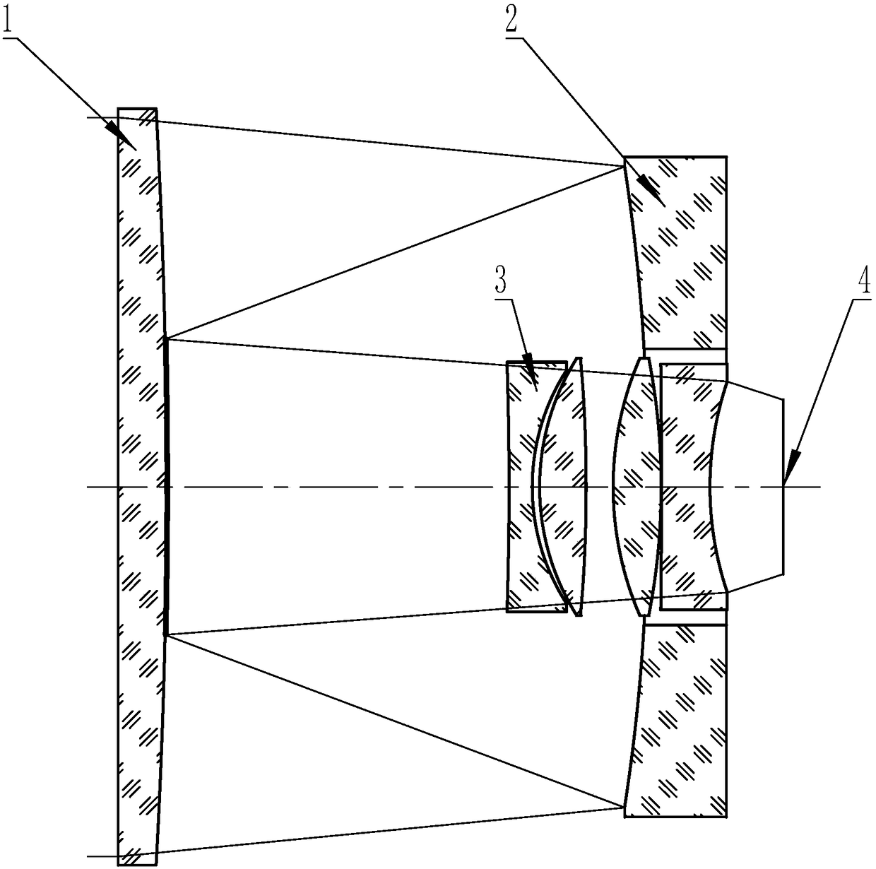 Catadioptric large aperture and large field of view imaging system