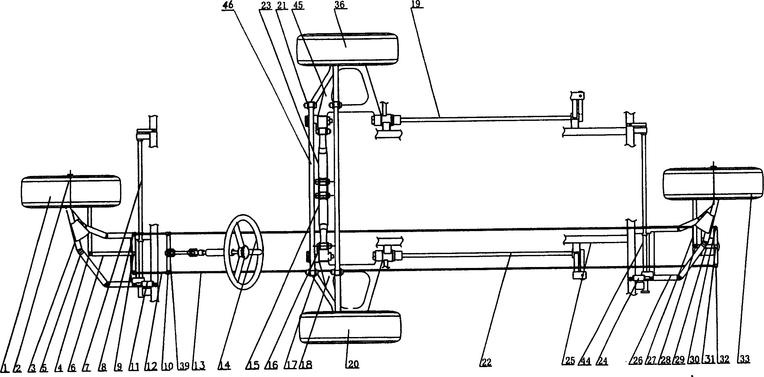 Rhombic carriage supporting steering mechanism