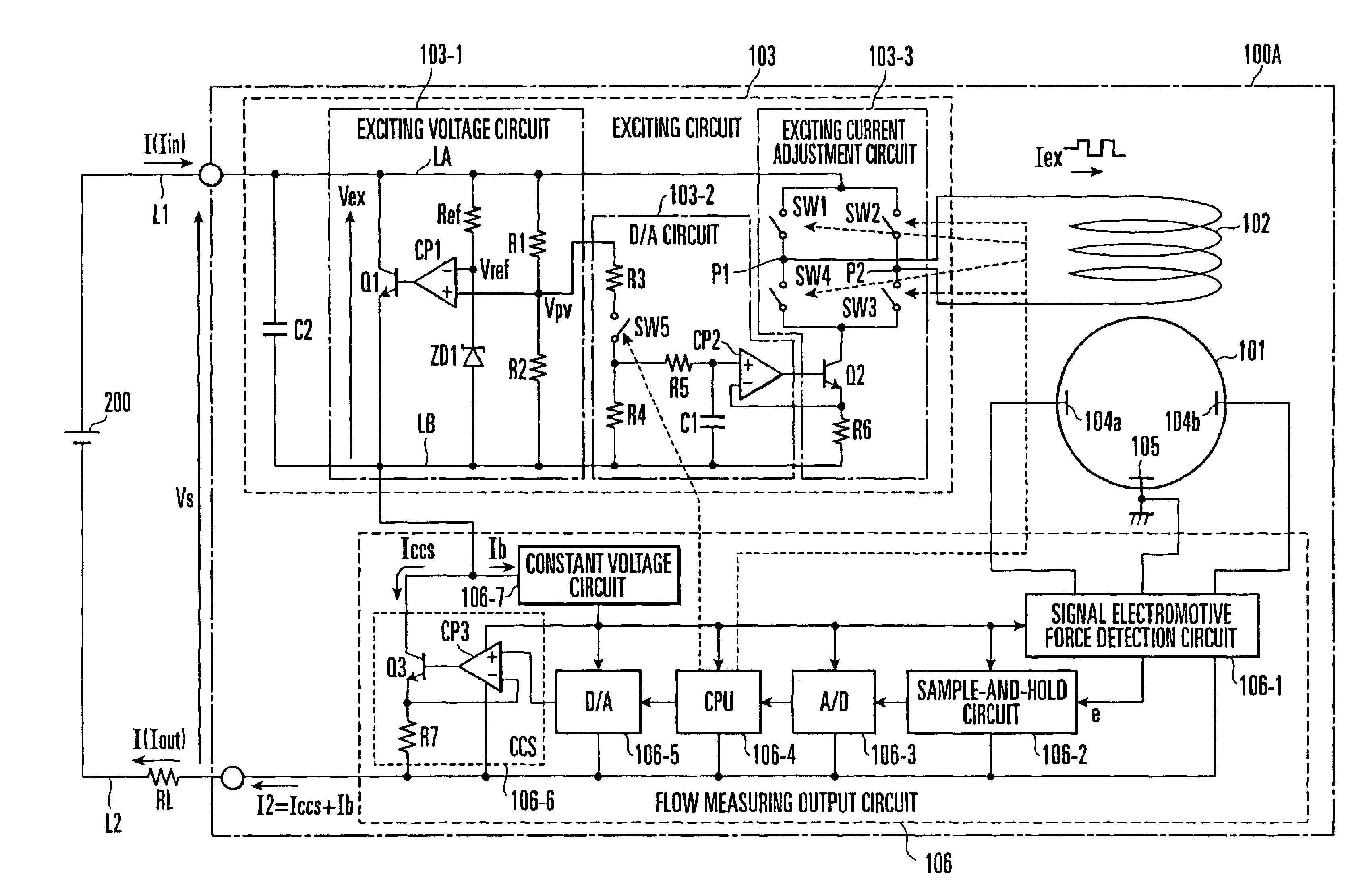 Two-wire electromagnetic flowmeter