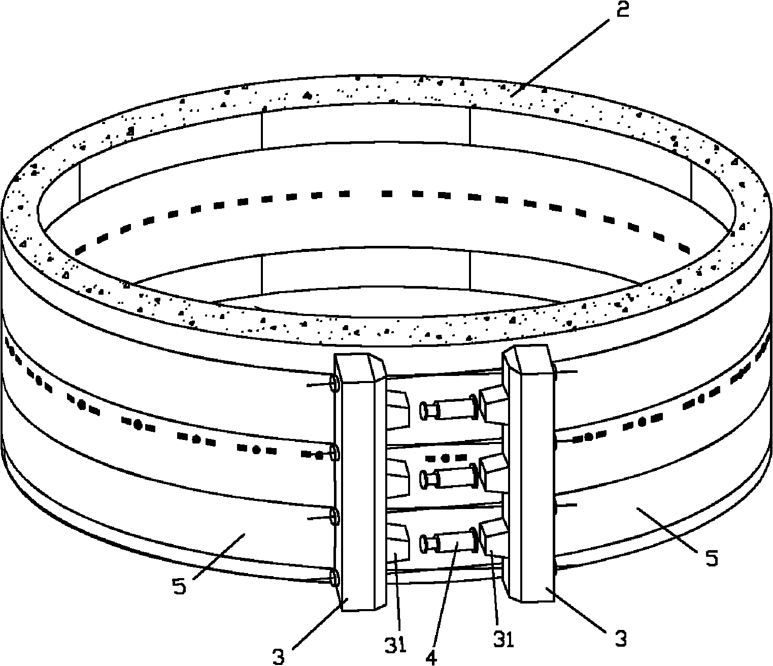 Pushing-type tested hydraulic pressure application device for shield tunnel structure prototype