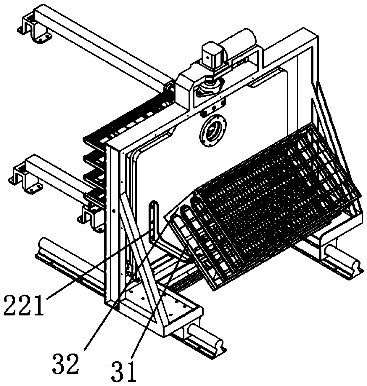 Overturning sliding cavity door structure, plasma vacuum cavity and plasma treatment equipment