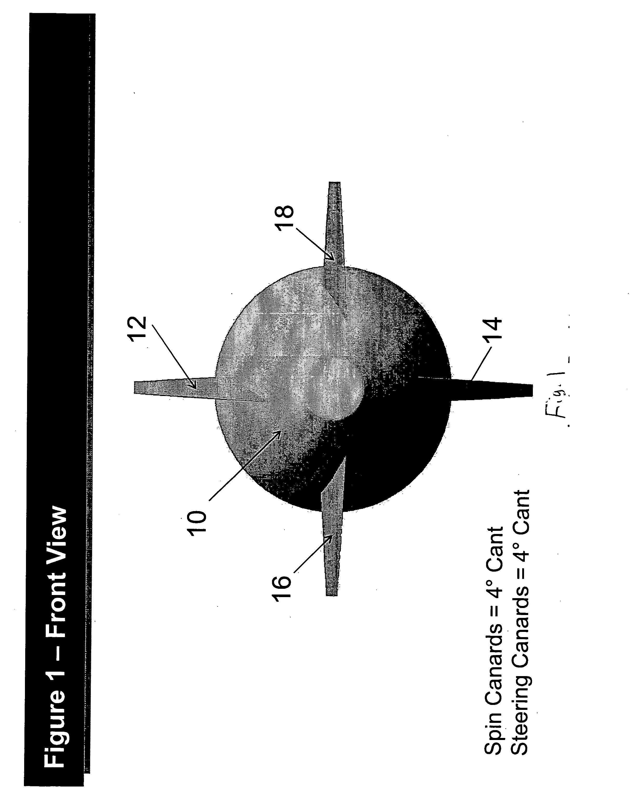 Fixed canard 2-d guidance of artillery projectiles