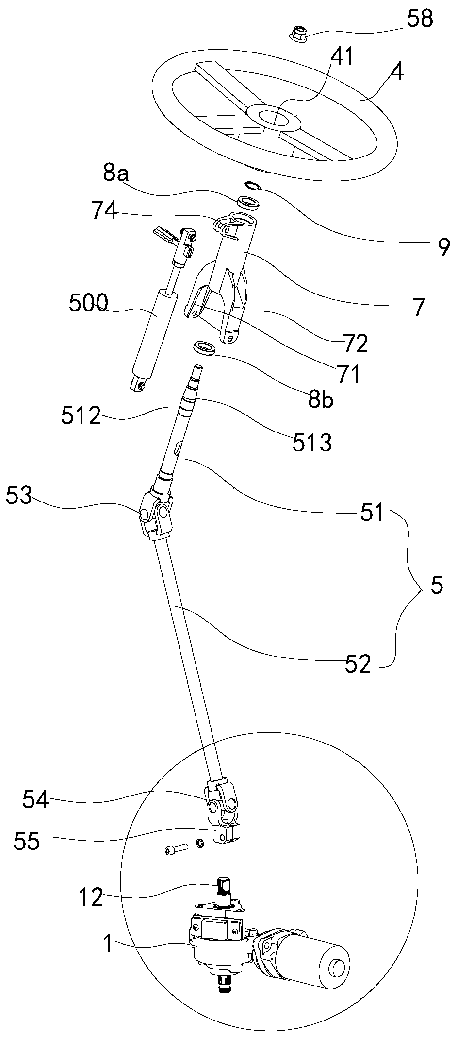 All-terrain vehicle and steering system thereof