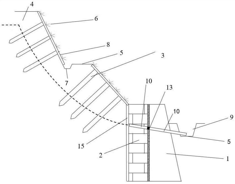 Protective structure for repairing unstable expansive soil side slope and construction method thereof