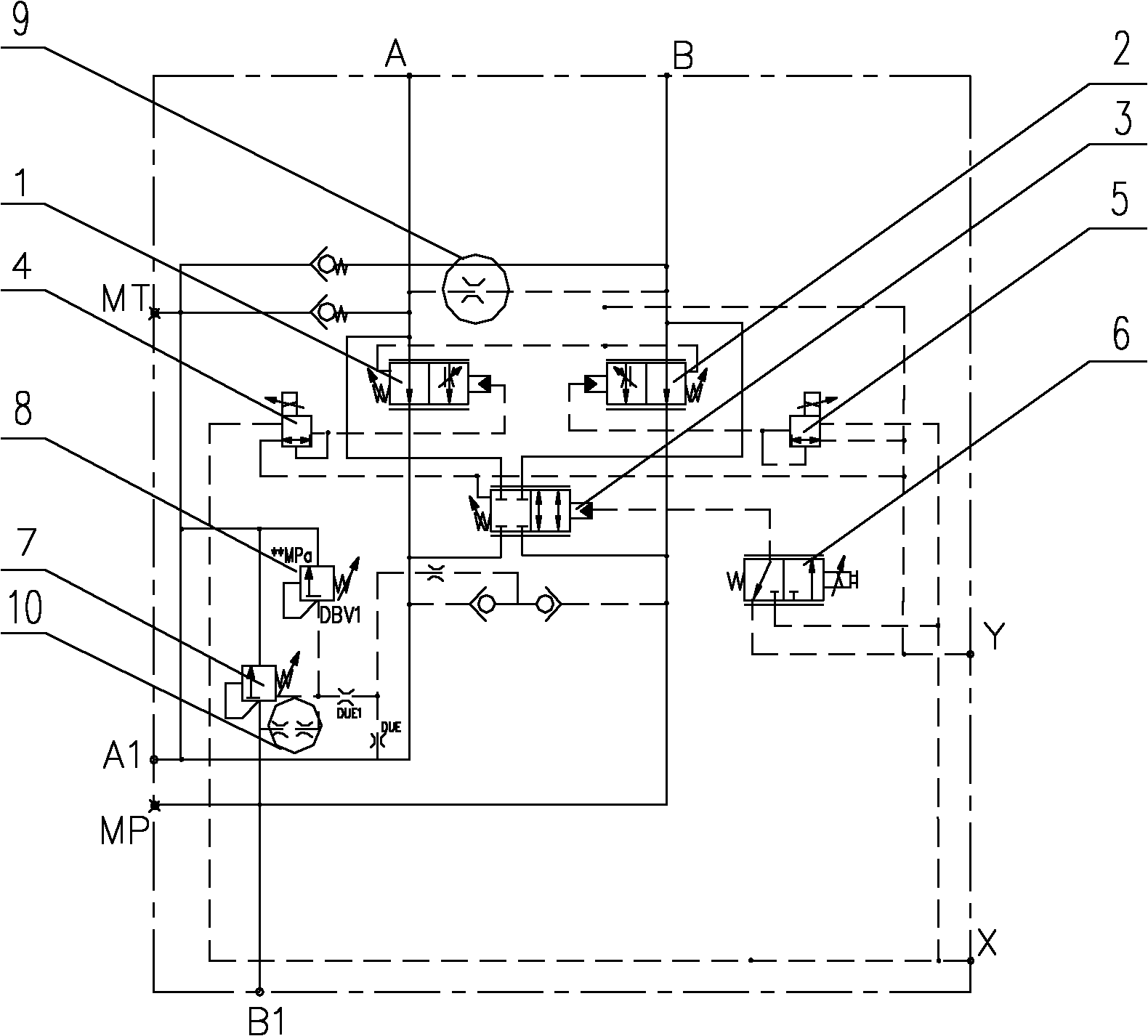 Rotating hydraulic system of crane and rotating buffer valve thereof