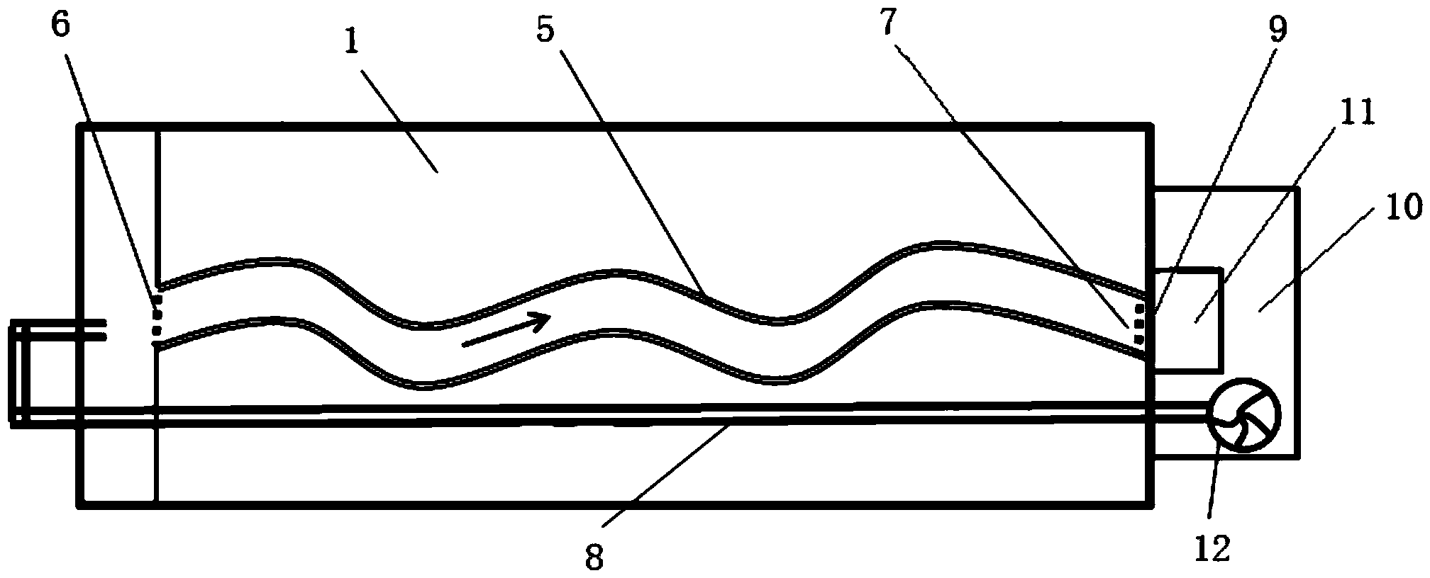 Deformable open channel curve water channel device for water flow silt experiment