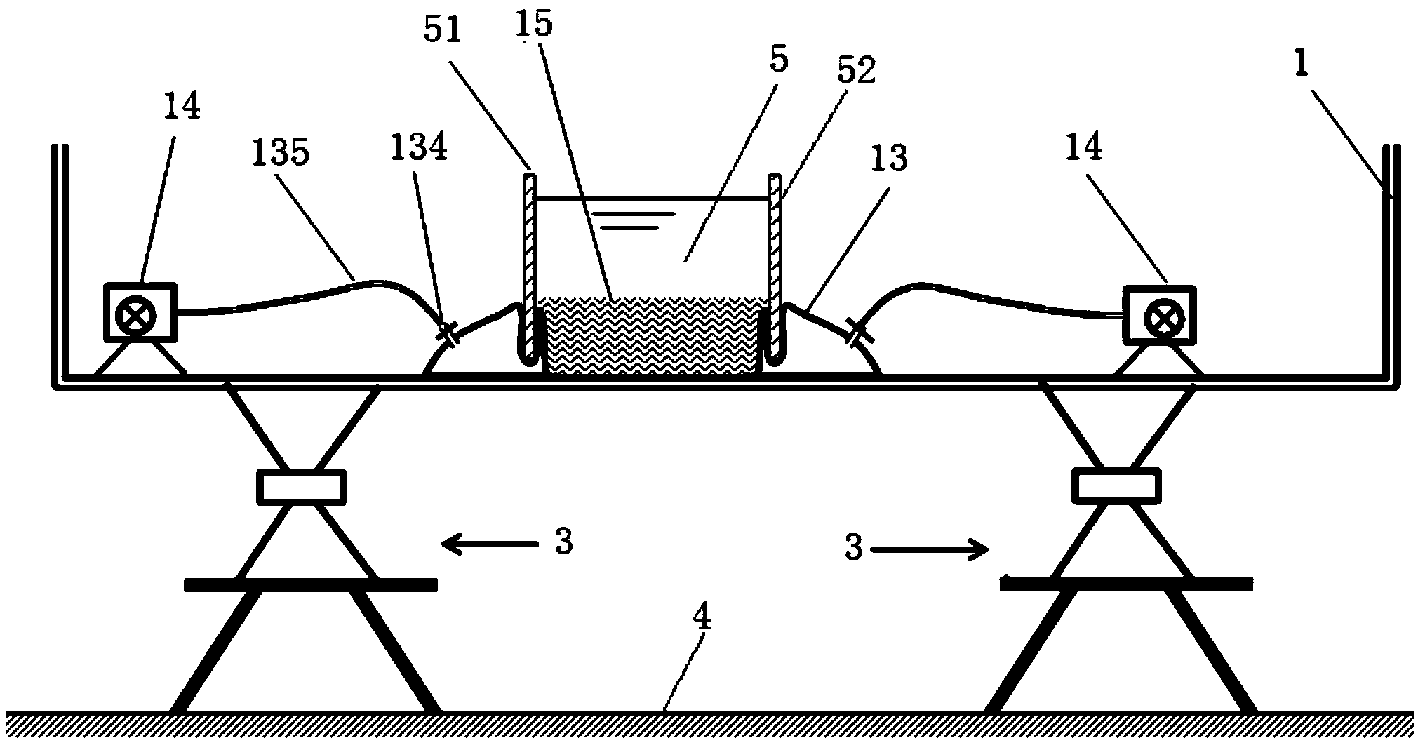 Deformable open channel curve water channel device for water flow silt experiment