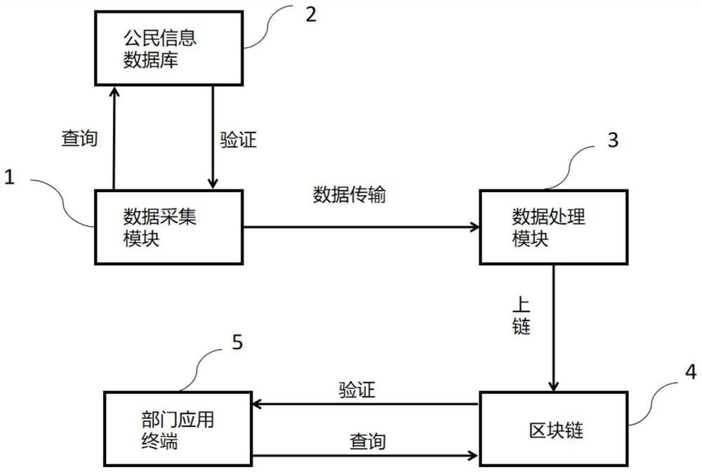 Identity authentication system and authentication method based on blockchain, medium and terminal