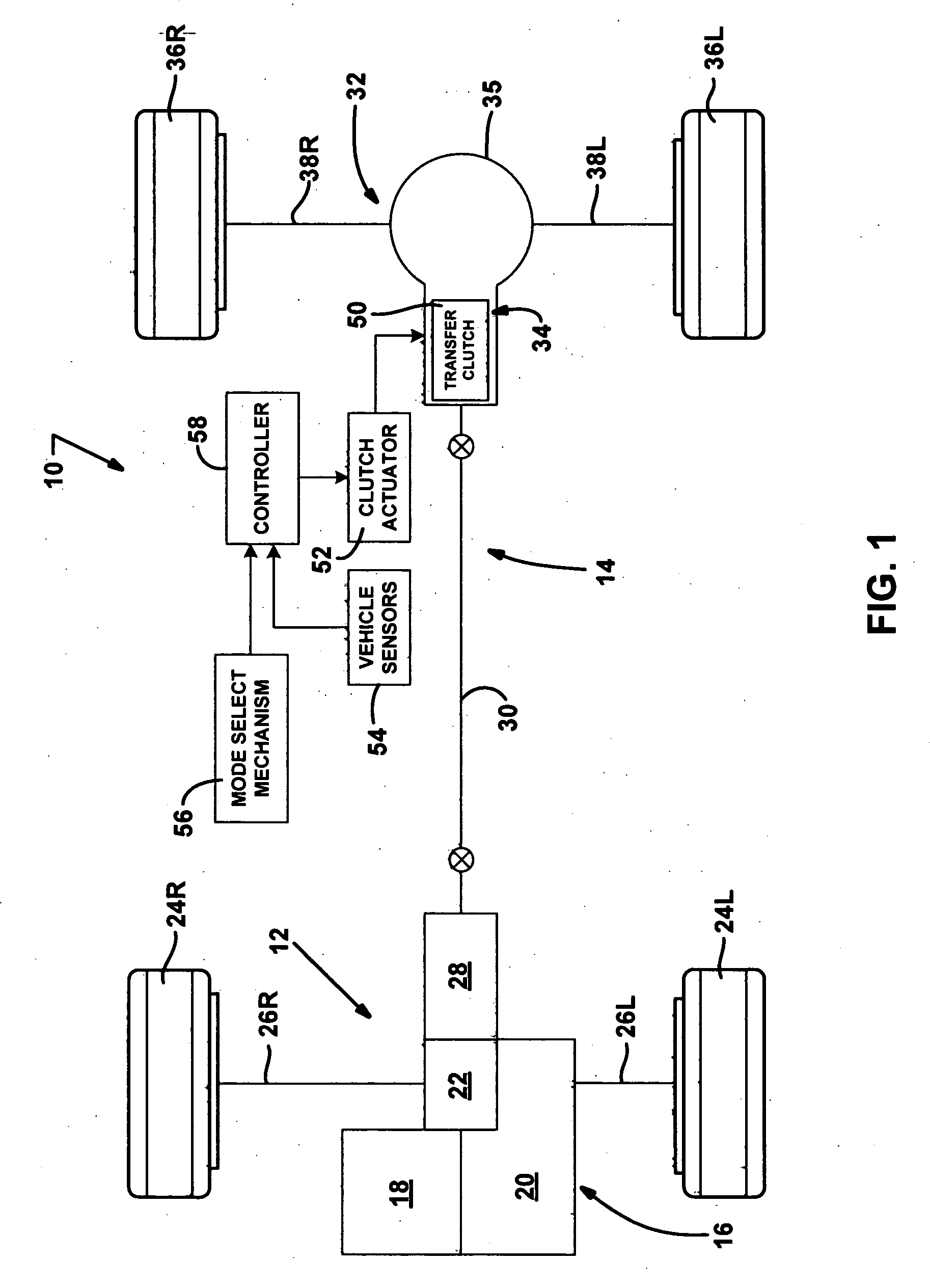 Power-operated clutch actuator for torque transfer mechanisms