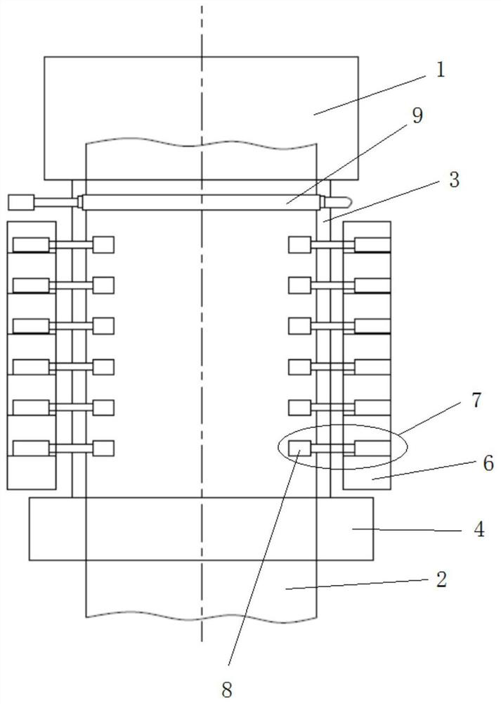 A traction system for clamping glass by short rollers and its application method