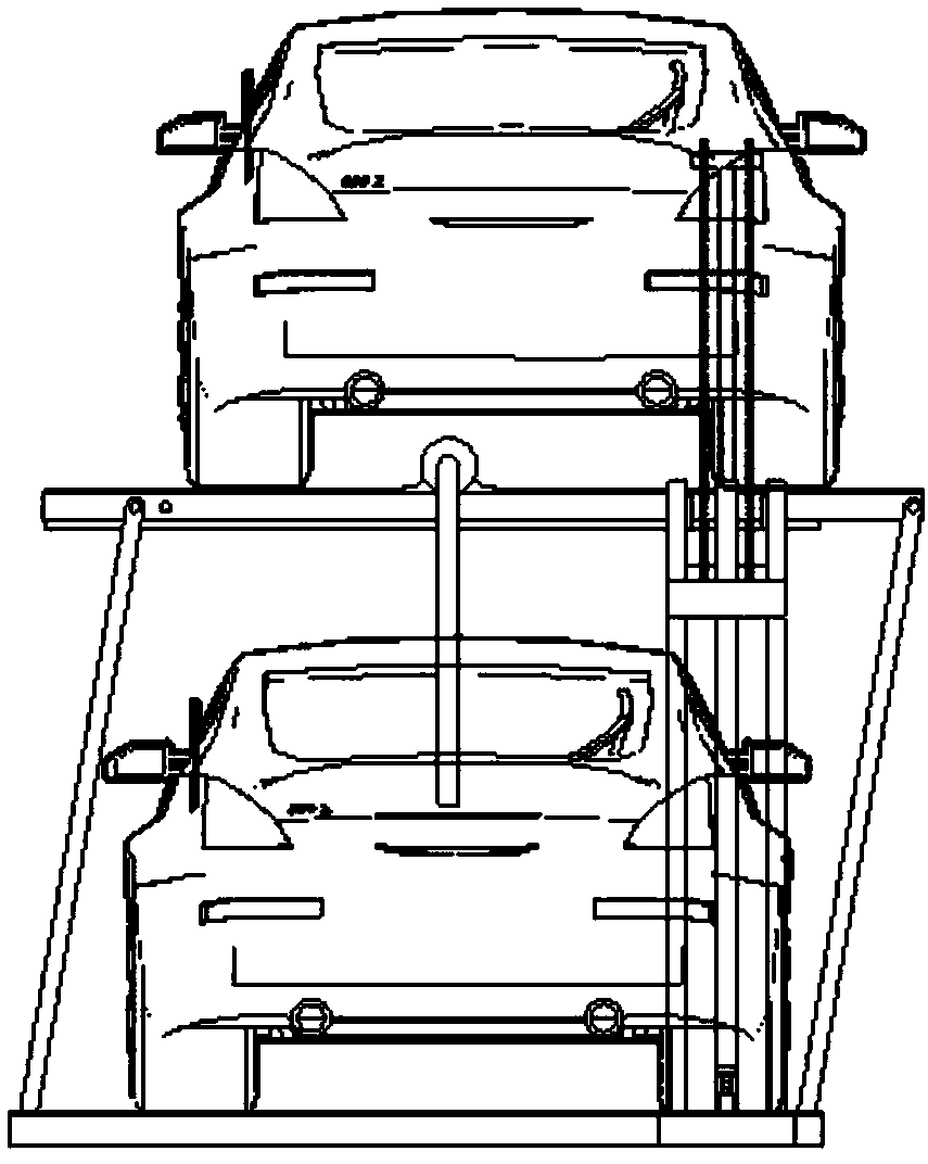 Non-avoiding no-power jacking type transverse-placing transverse-entering double-layer garage