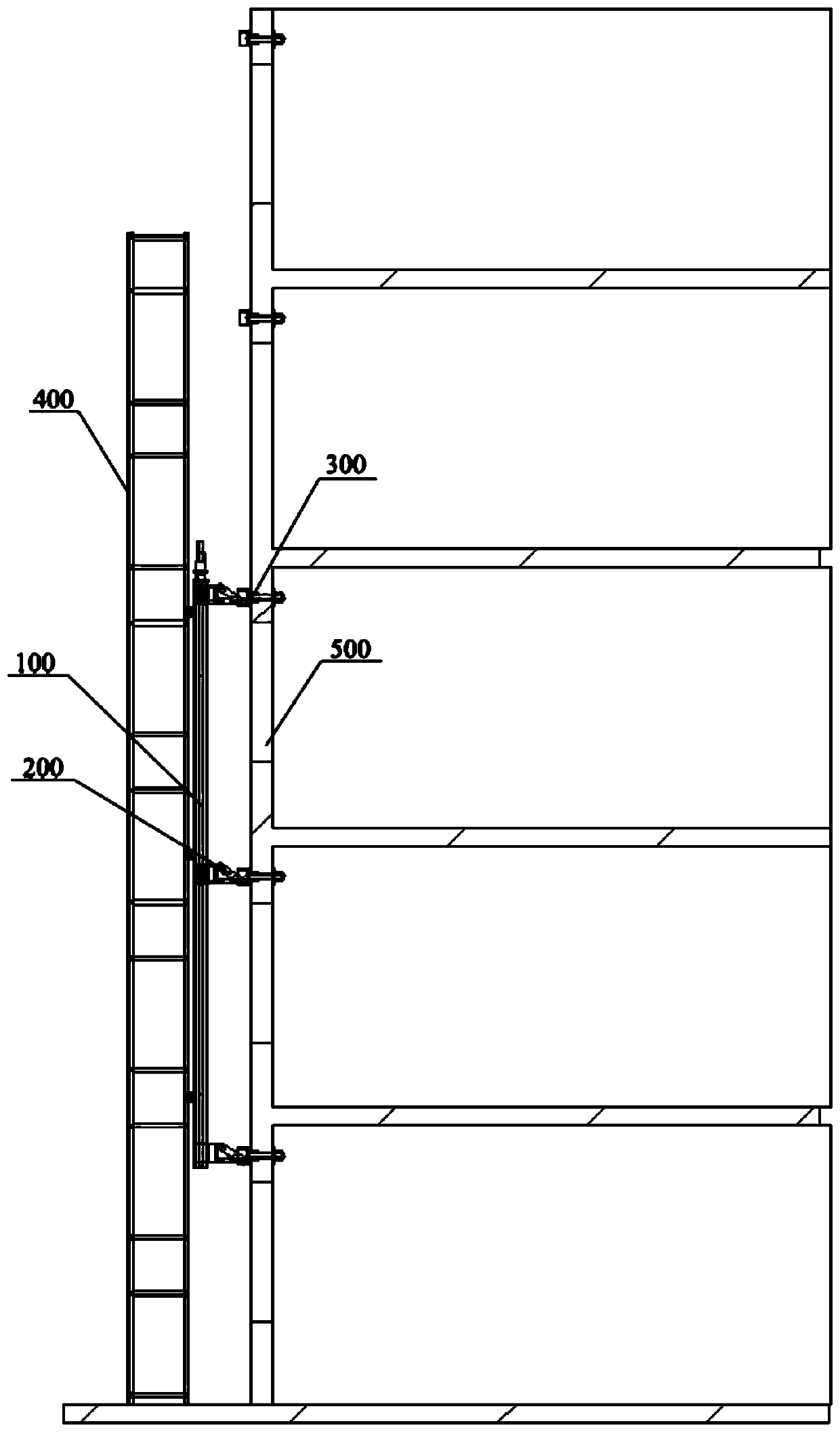 Attached type lifting work safety protection platform for building construction