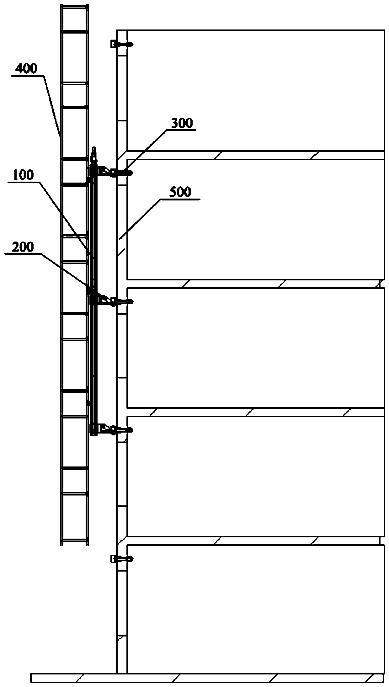 Attached type lifting work safety protection platform for building construction