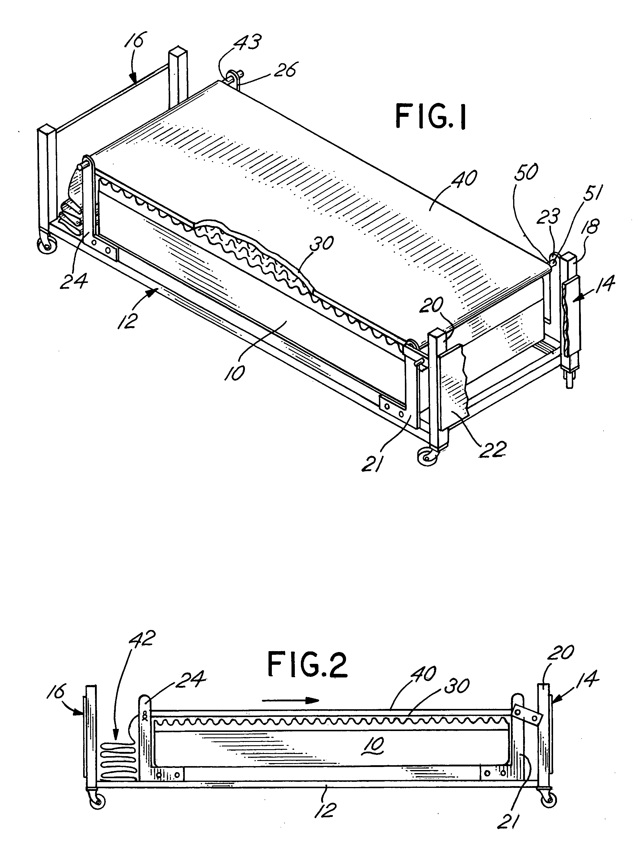 Hospital bed with means for positioning a patient